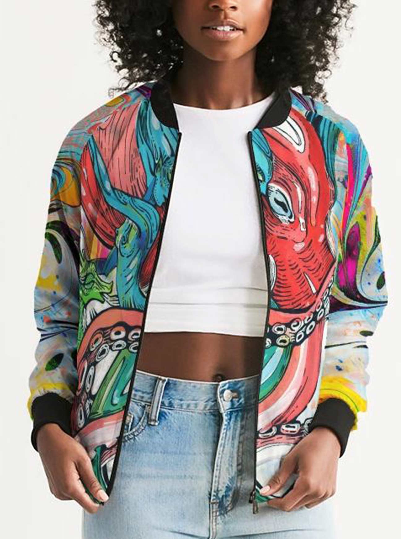 "TENTACLE COCKTAIL" Bomber Jacket (Women)