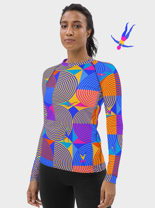 "ILLUMINATING WAVES" Rash Guard  (Women)