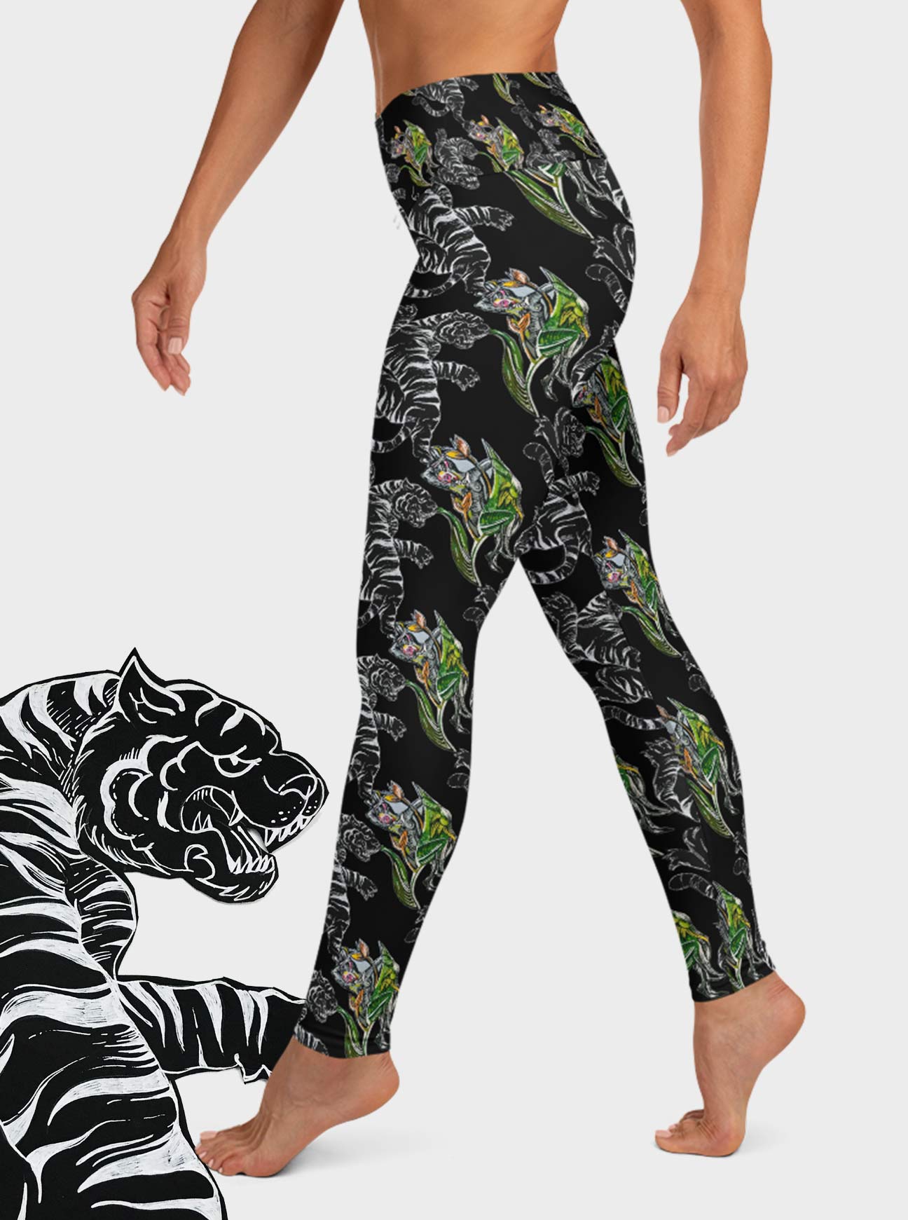 "TIGER DANCE" High Waist Leggings (Women)