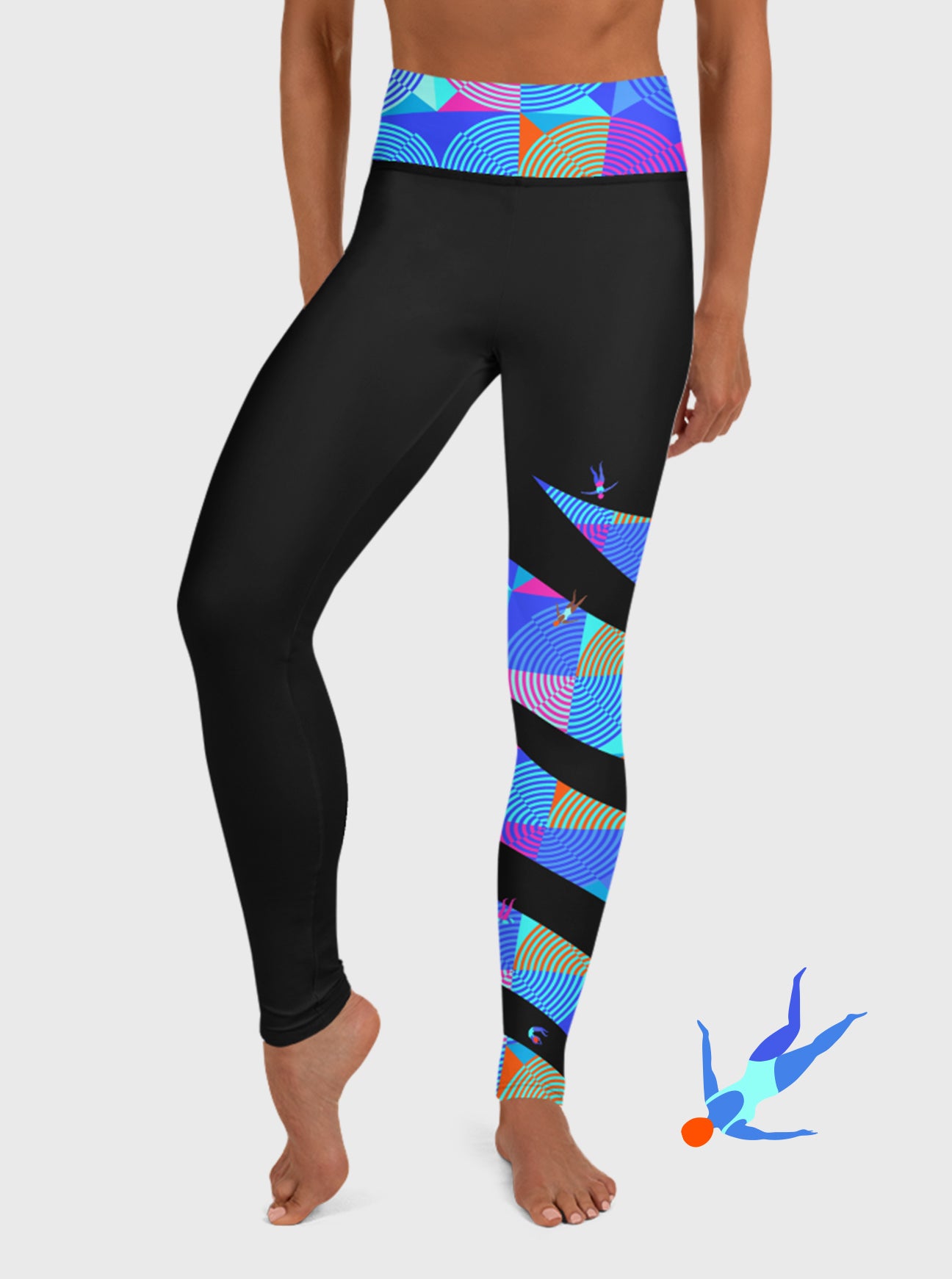 "NIGHT SWIMMERS" High Waist Leggings (Women)