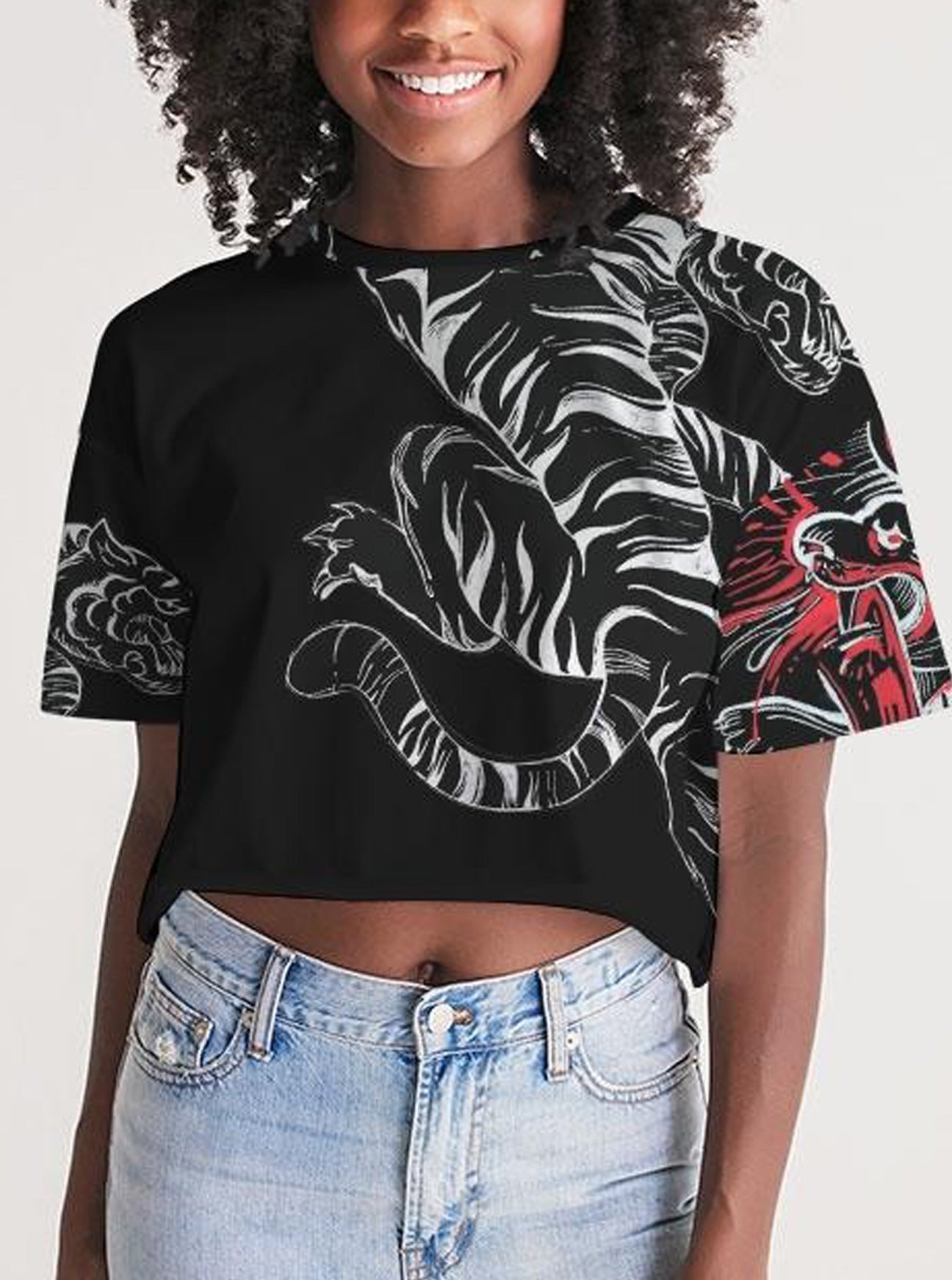 "TIGER DANCE" Lounge Cropped Tee (Women)